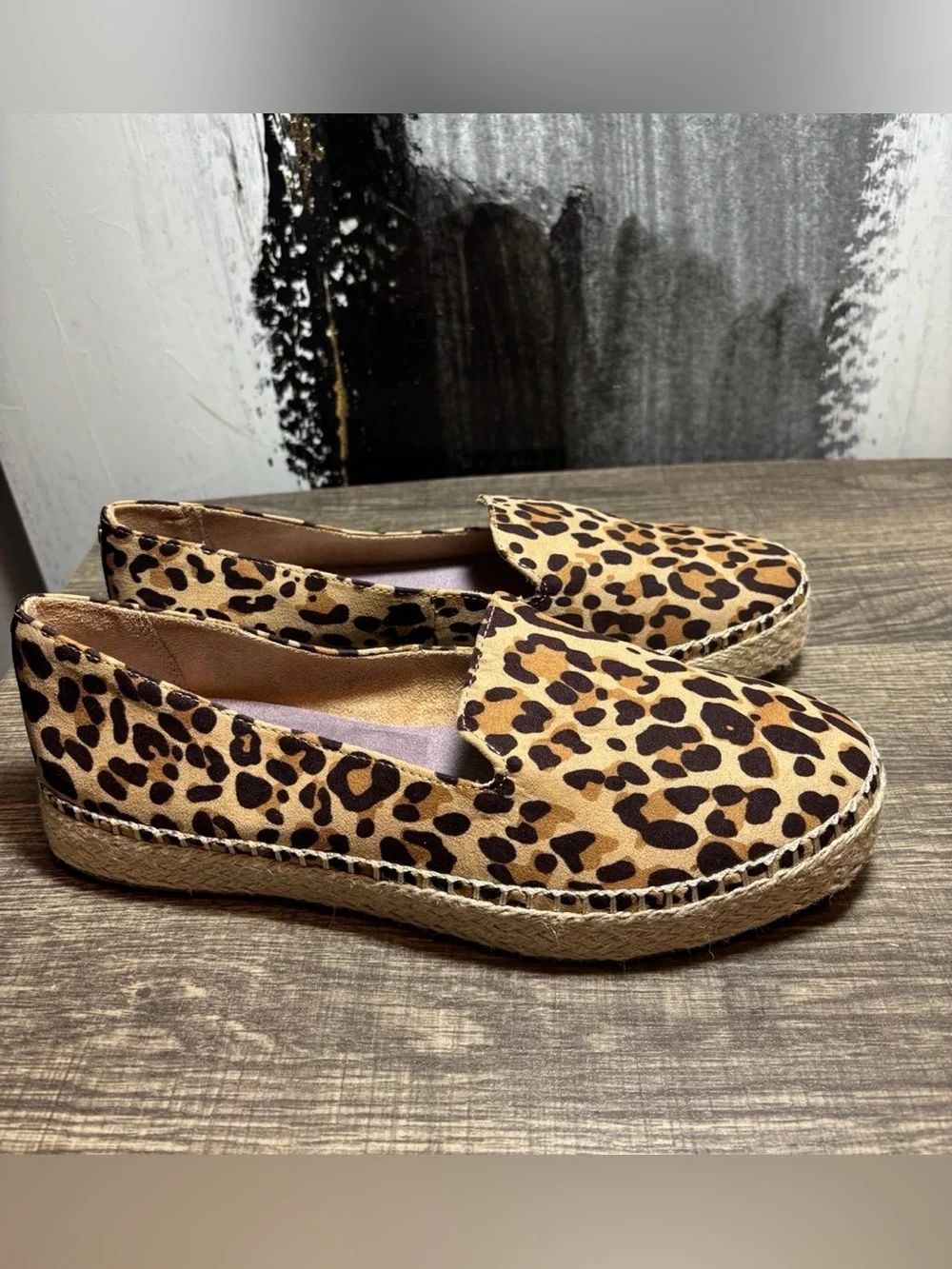 Dr. Scholl's Leopard Print Espadrille Slip-Ons - Tan/Black
